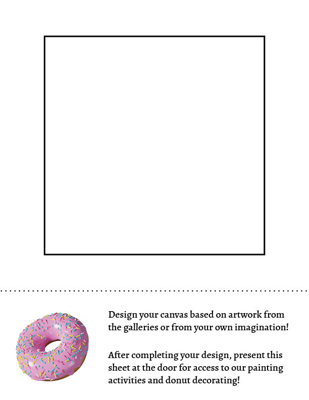 coloring sheet of a canvas with directions on how to do the activity