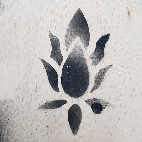 spray painted  lotus flower